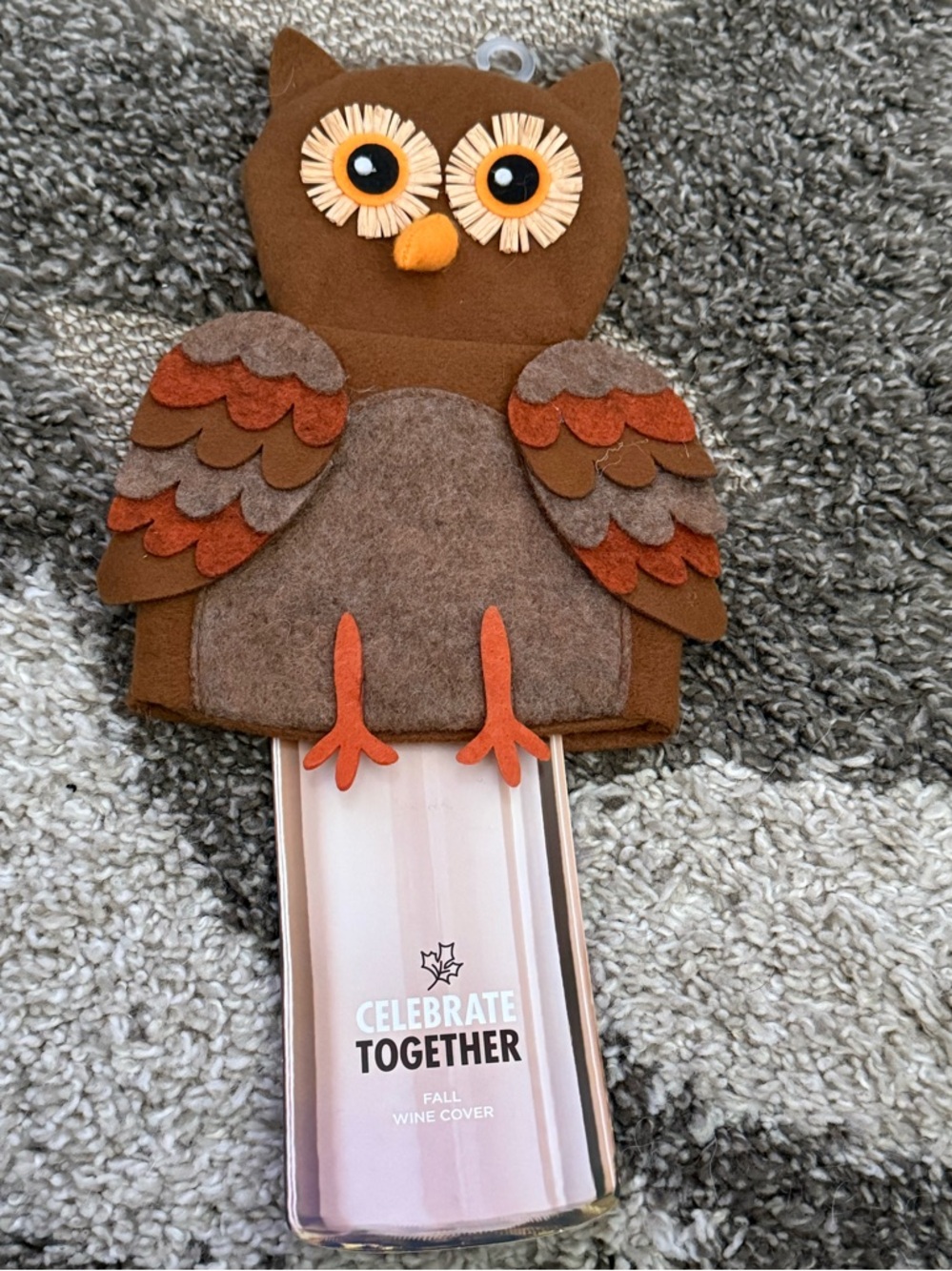 New Kohl's Celebrate Together Fall Owl Wine Bottle Cover Autumn Decor NWT